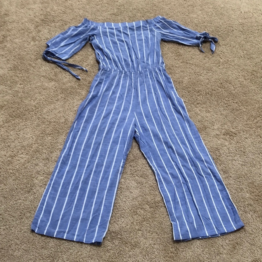 FOURTEENTH place size M off shoulder blue jumpsuit